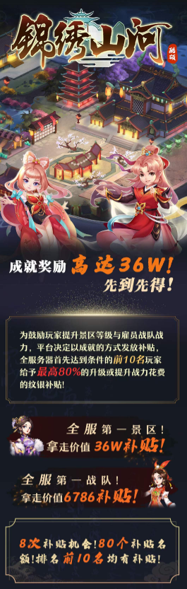 《锦绣山河》内测结束，优化玩家反馈中，预计七月初和大家正式见面！