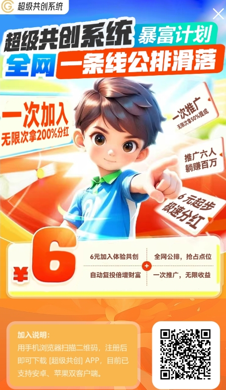 首码6元极速，超级共创卖货系统