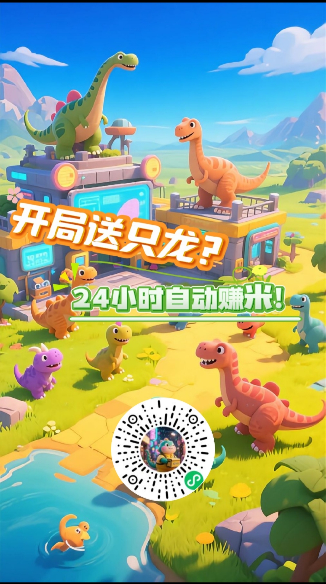 恐龙挂机，零撸，挂机产生金币
