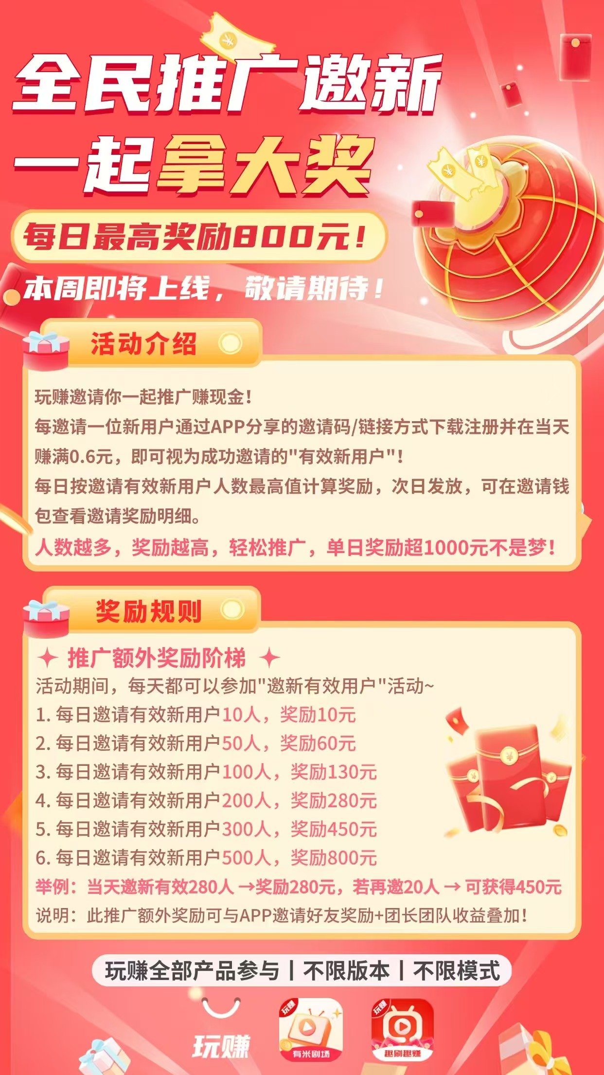有米剧场APP全民邀新，团长收益+阶梯叠加，每日500人奖励800元